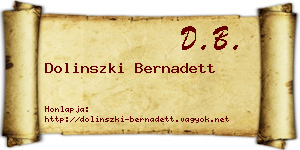 Dolinszki Bernadett névjegykártya
