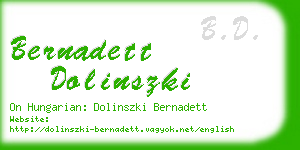 bernadett dolinszki business card